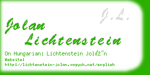 jolan lichtenstein business card